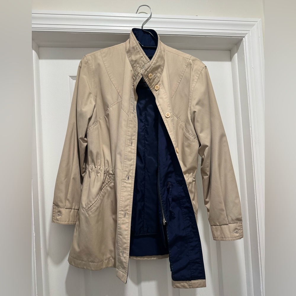 London Fog Beige Jacket with Navy Lining